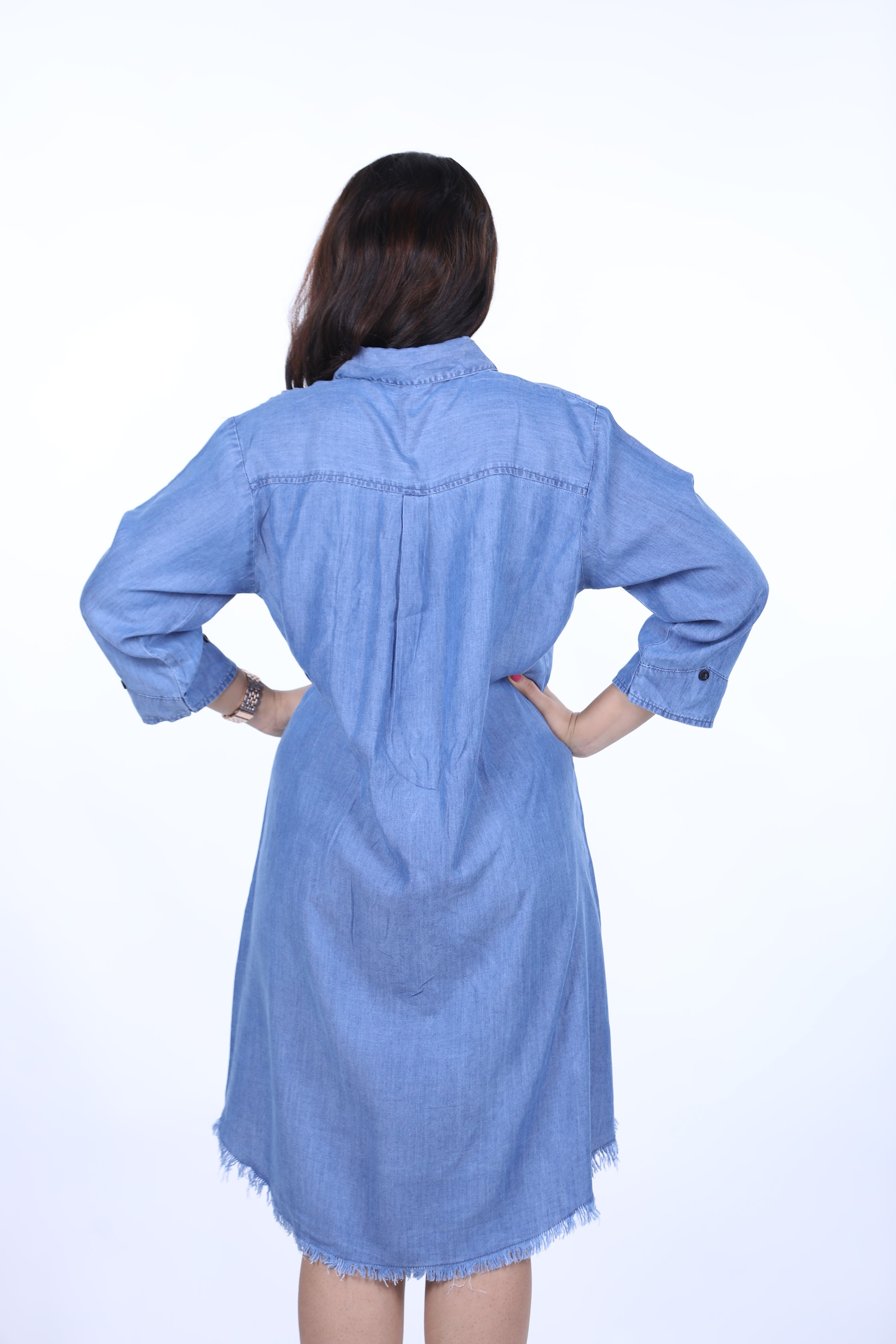 Sky Blue Denim Kurti