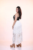 White Crosia Frill Skirt