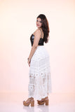White Crosia Frill Skirt