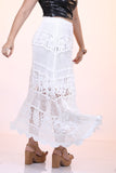 White Crosia Frill Skirt