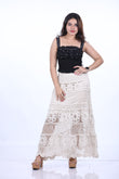 CREAM CROSIA FRILL SKIRT