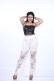 Black Stylish LEATHER CROP TOP