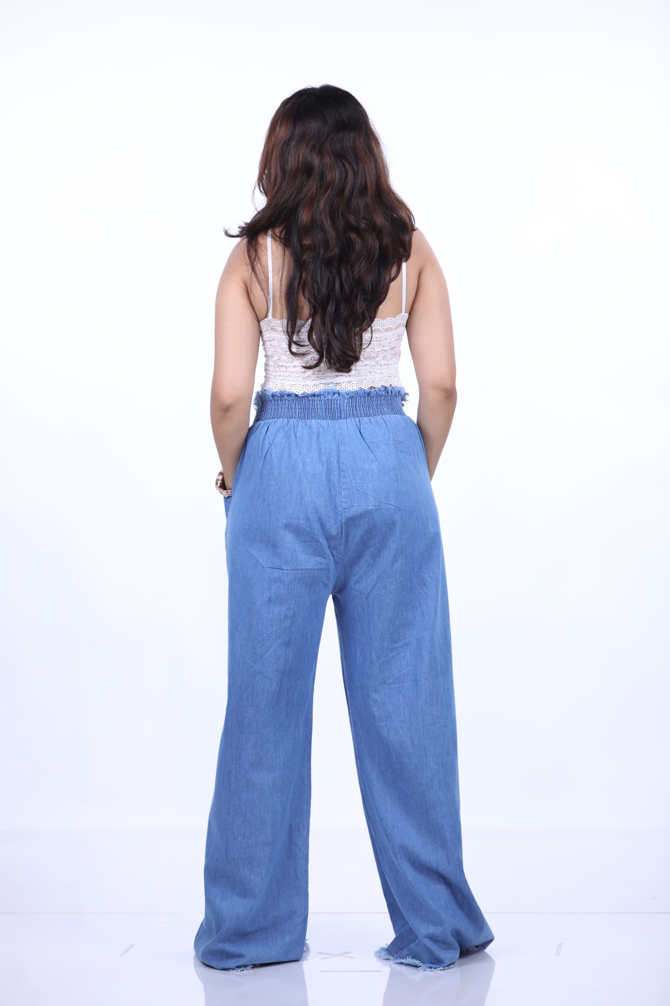 5BUTTON DENIM PLAZO