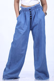 5BUTTON DENIM PLAZO