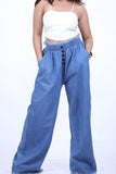 5BUTTON DENIM PLAZO