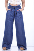 Stylish  Navy Blue 5BUTTON DENIM PLAZO