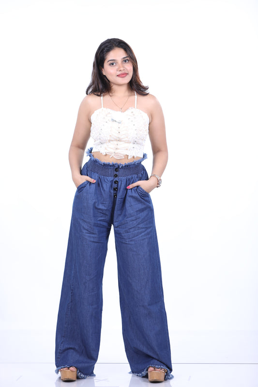 White CROSET FEATHER TOP
