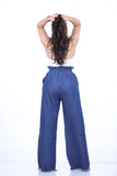 Stylish  Navy Blue 5BUTTON DENIM PLAZO