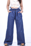 Stylish  Navy Blue 5BUTTON DENIM PLAZO