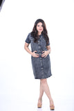 Gray Black Denim Dress