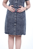 Gray Black Denim Dress