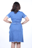 Denim Blue Short Sleeve Shirt Dress