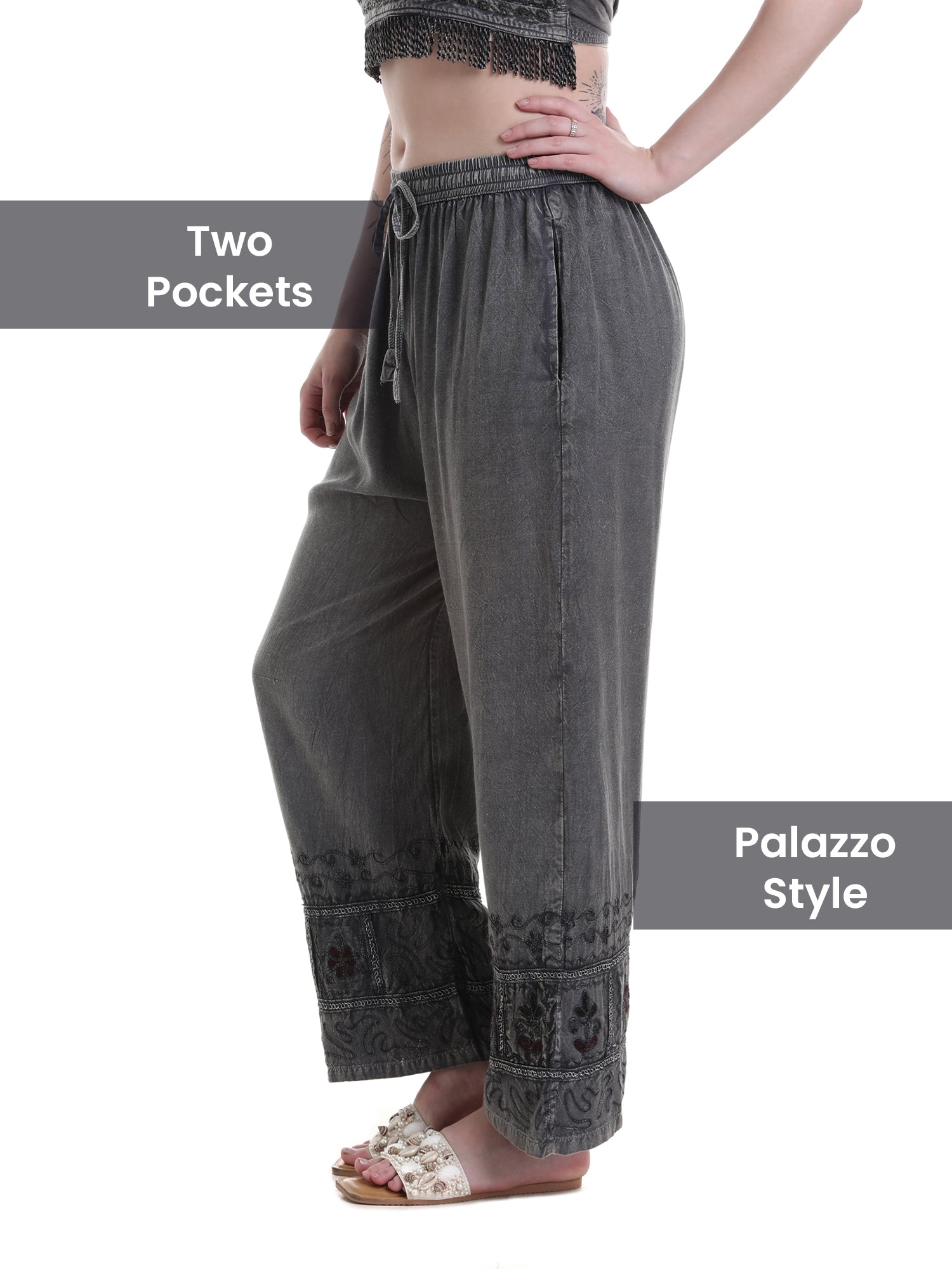 Stonewash Plazo