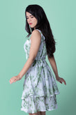 White and Green Dress