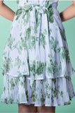 White and Green Dress