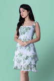 White and Green Dress